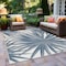 World Rug Gallery Tropical Leaves Nature Inspired Indoor/Outdoor Area Rug 5' x 7' Blue 4030BLUE5X7 - alternate 5